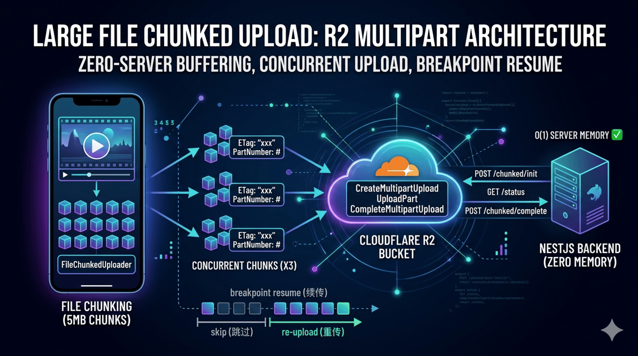 大文件分片上传架构设计：R2 Multipart Upload 从方案到实现