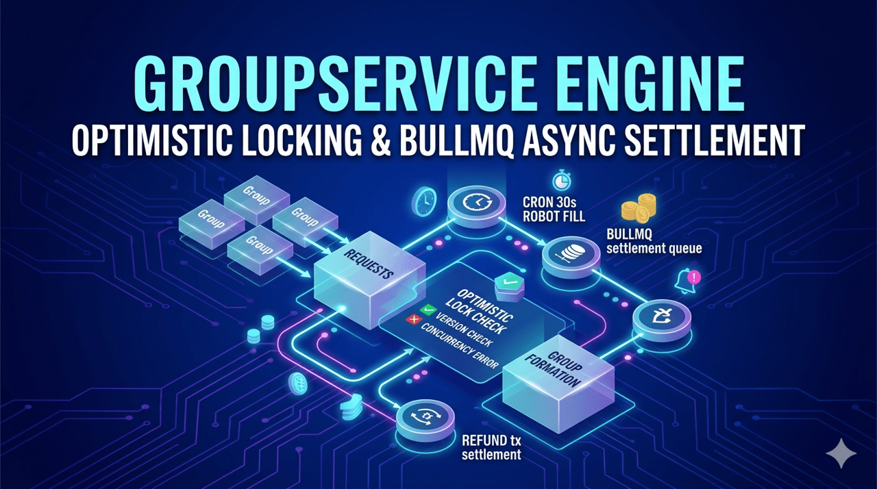 GroupService 拼团系统：Redis 乐观锁 + BullMQ 结算队列