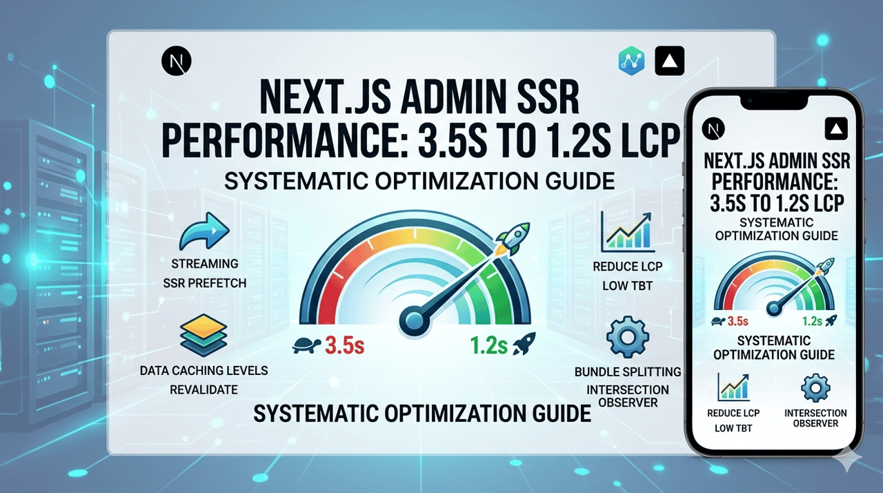 Next.js Admin SSR 体验优化实战：从 3.5s LCP 到 1.2s 的系统化方法