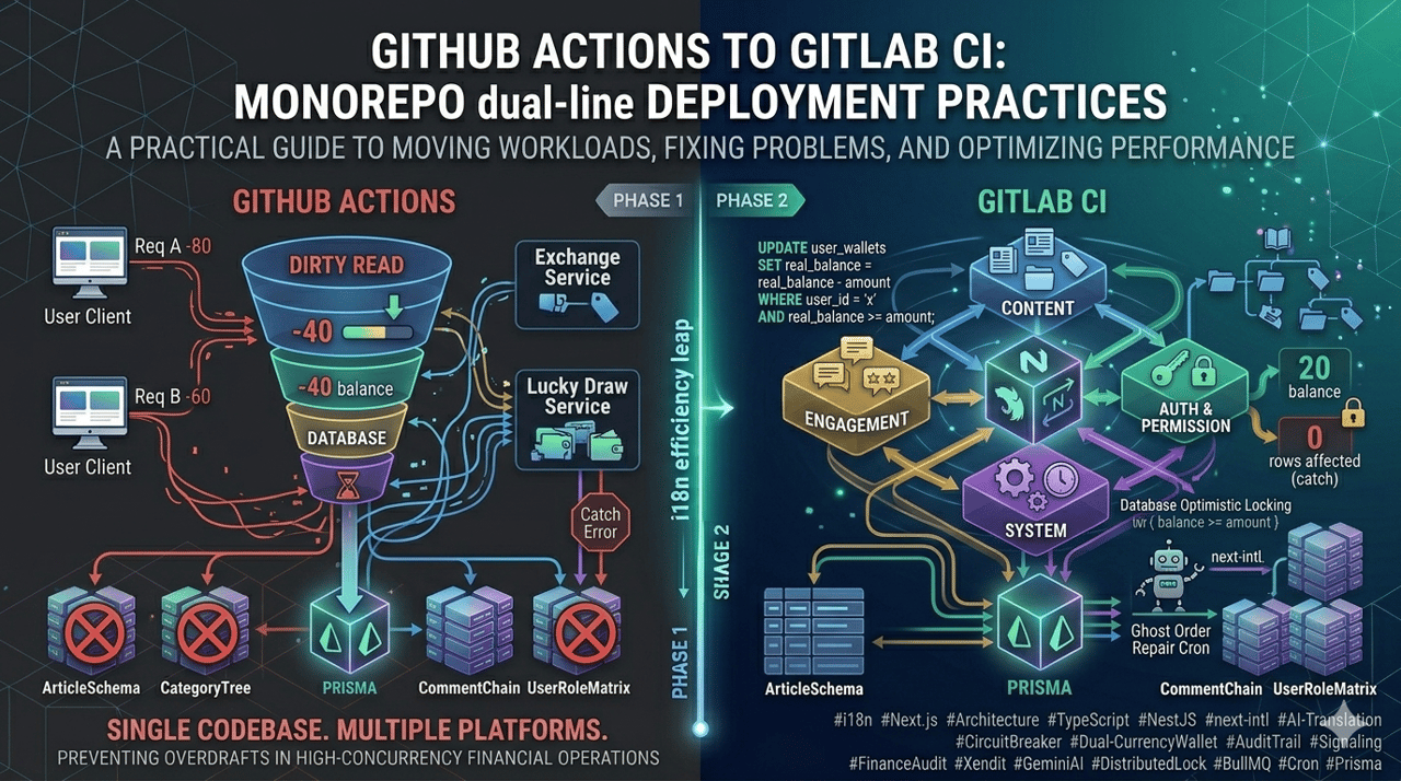 GitHub Actions 到 GitLab CI：Monorepo 双线部署实战