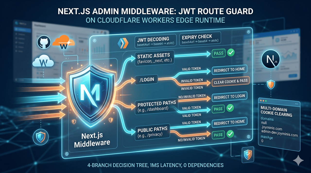 Next.js Admin Middleware：JWT 路由守卫在 Cloudflare Workers Edge Runtime 中的实践