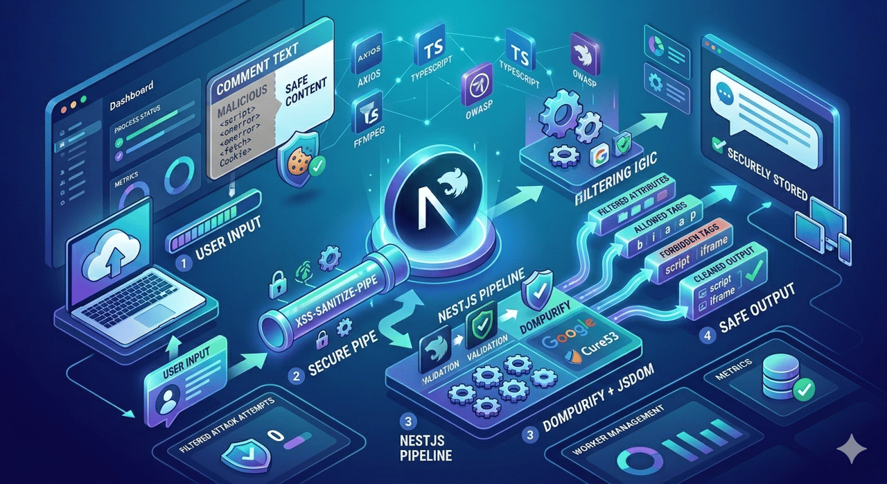 NestJS XSS 内容过滤实战：用 DOMPurify + Pipe 为博客评论构建安全防线