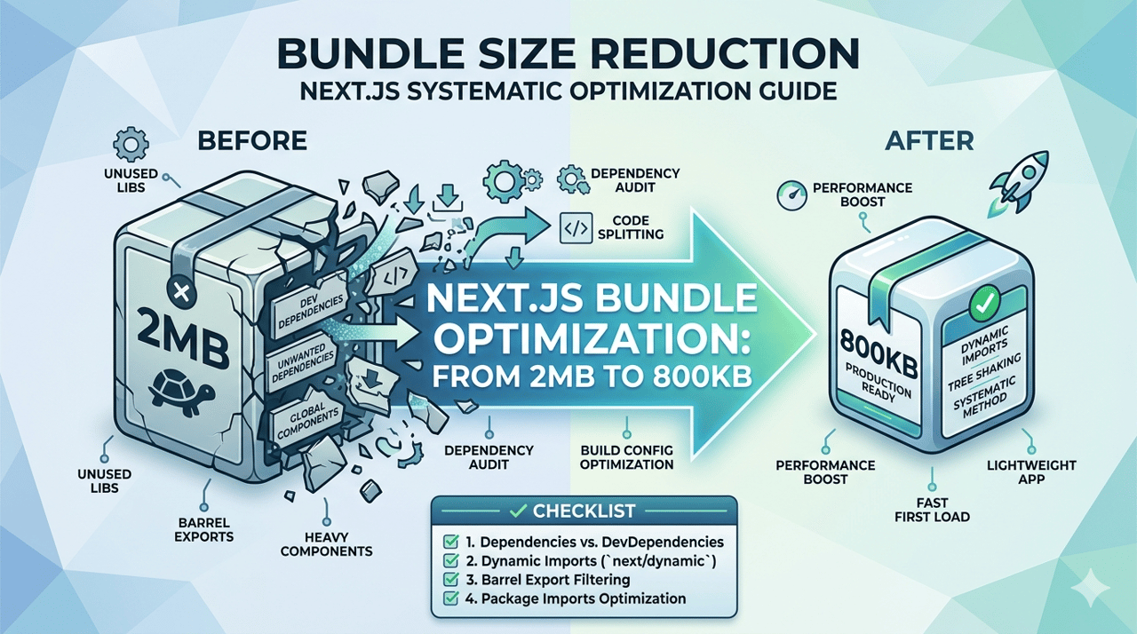 Next.js 打包体积优化实战：从 2MB 到 800KB 的系统化方法