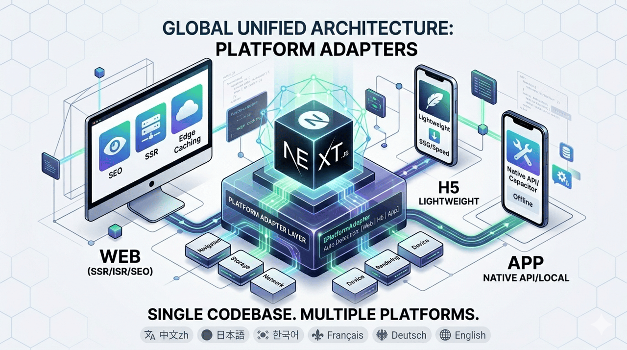三端统一架构：Next.js 平台适配器模式