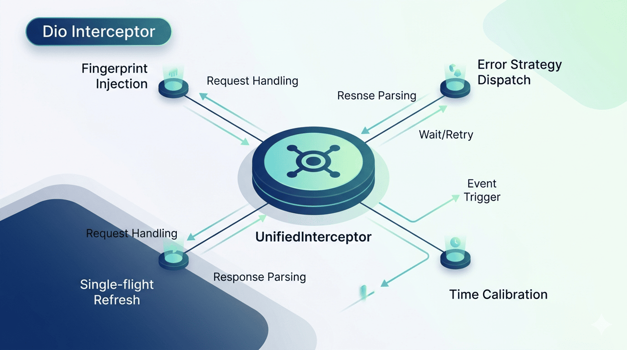 UnifiedInterceptor: 错误策略分发 + 单飞 Token 刷新