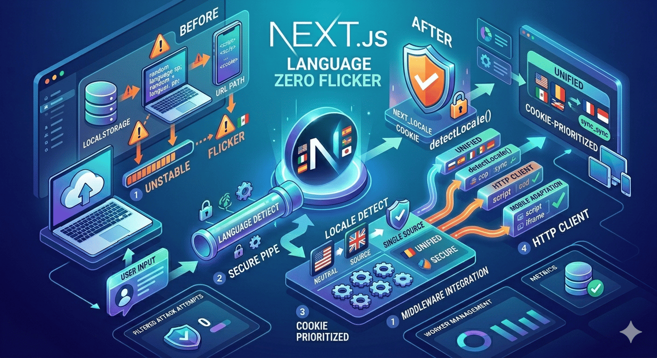 Next.js 多语言零闪烁架构：Cookie 优先的唯一真理策略