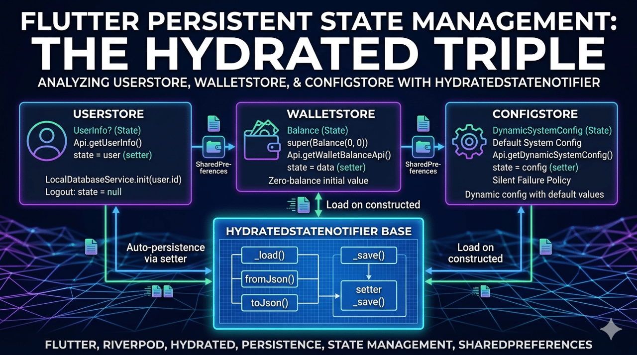 UserStore / WalletStore / ConfigStore: Hydrated 三件套——Flutter 持久化状态管理