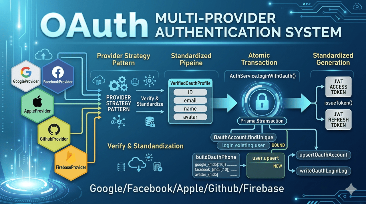 OAuth 多供应商认证体系：Provider Strategy 模式与伪手机号生成