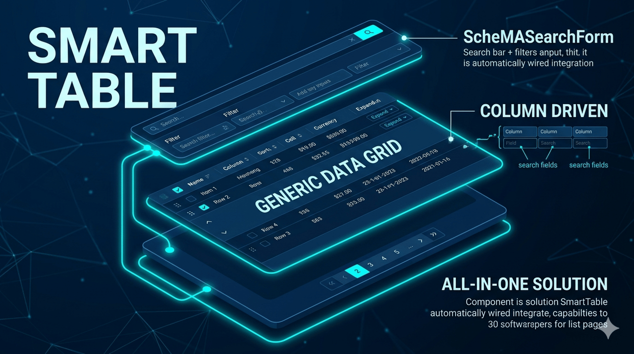 SmartTable — 泛型智能表格：列驱动搜索 + 表格 + 分页一体化