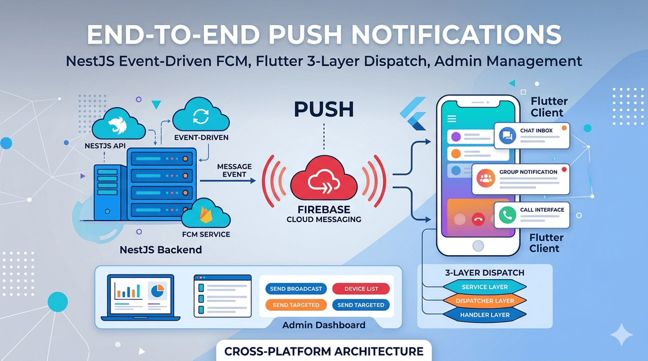 端到端推送通知——NestJS Event-Driven FCM × Flutter 三层分发 × admin 后台管理
